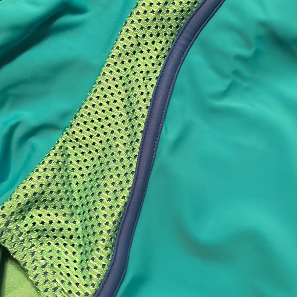 NEW Speedo Girl's Swimsuit One-Piece Mesh Splice Thick Strap, Darling Ditsy Cyan - Picture 10 of 13